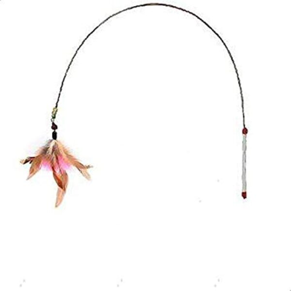 لعبة الريش الملون لمداعبة القطط والحيوانات الاليفة