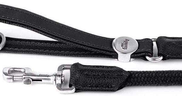ليش بلباو قماشي بالوان متعددة للكلاب اسود   MF BILBAO Leash LEATHER Black 110x2 2cm