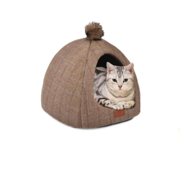فيلاين قو كوخ كبير 43سم بني   Feline Go Cat Hut Large 43cm Brown